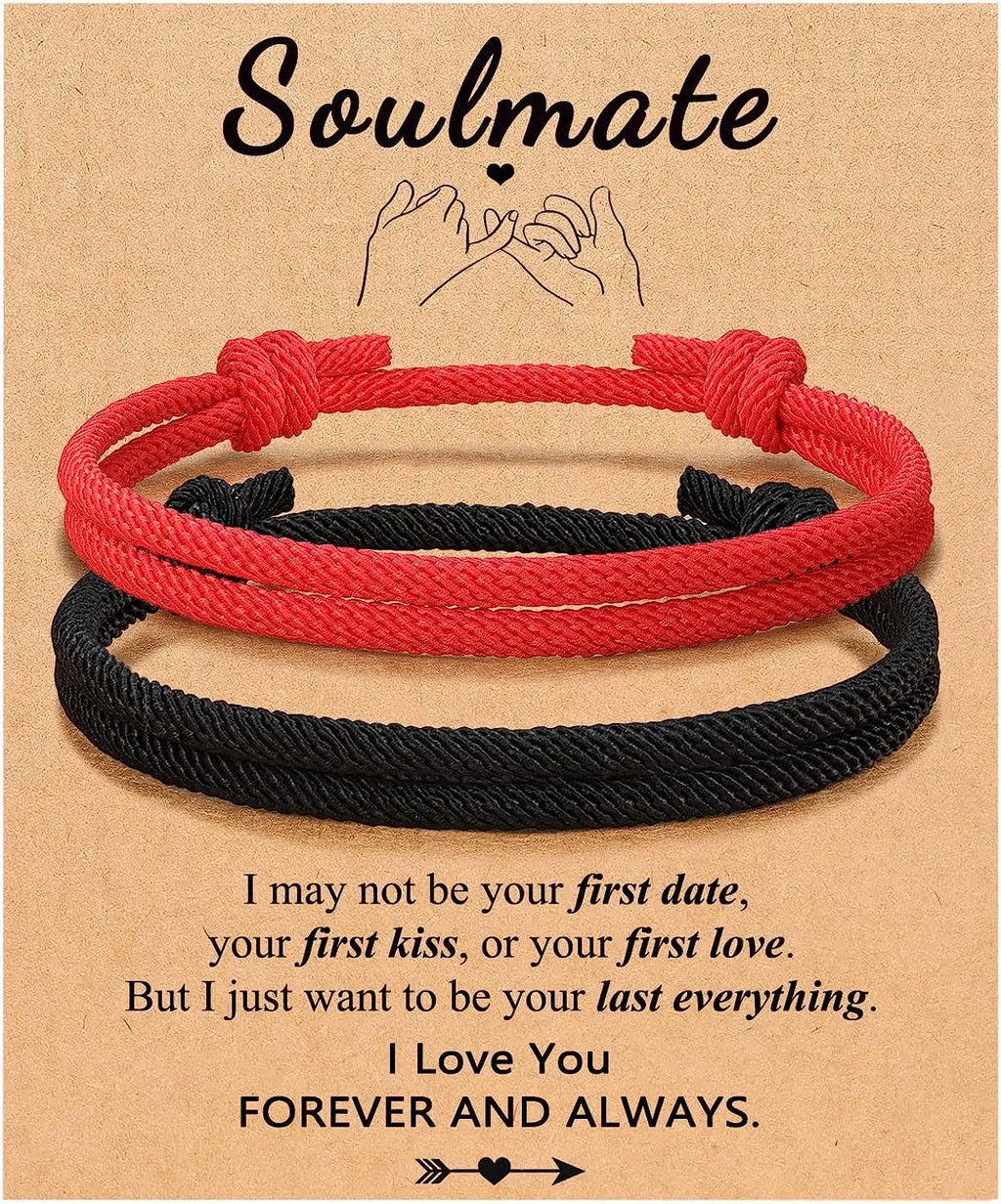 Couples Bracelets To My Men, Boyfriend, Girlfriend, My Love - Anniversary Valentines Day Birthday Christmas Gift for Him and Her