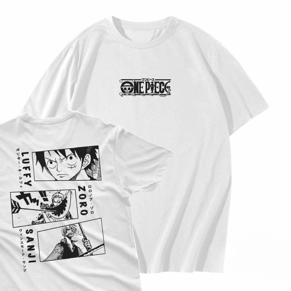Japanese Anime ONE PIECE Summer T-shirt Casual Sports Fitness Loose Oversized Comfortable Cotton Short Sleeves for Men and Women