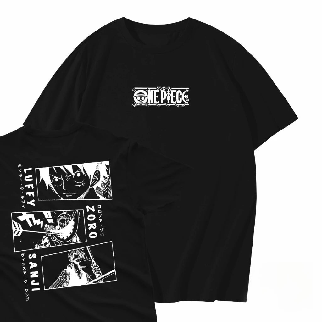Japanese Anime ONE PIECE Summer T-shirt Casual Sports Fitness Loose Oversized Comfortable Cotton Short Sleeves for Men and Women