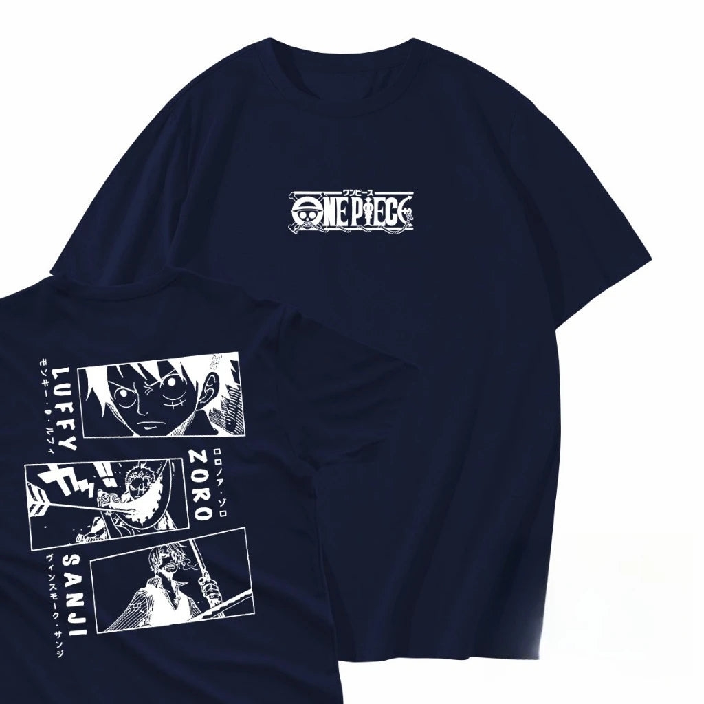 Japanese Anime ONE PIECE Summer T-shirt Casual Sports Fitness Loose Oversized Comfortable Cotton Short Sleeves for Men and Women