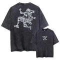 Unisex Oversized Anime Washed T-shirt Men One Piece Streetwear Women Short Sleeved Graphic Tee Summer Harajuku Casual Top HipHop