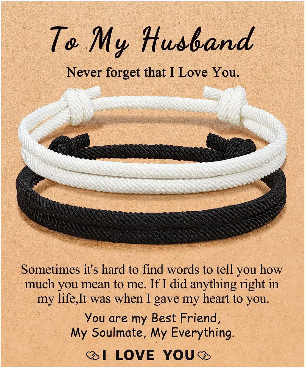 Couples Bracelets To My Men, Boyfriend, Girlfriend, My Love - Anniversary Valentines Day Birthday Christmas Gift for Him and Her