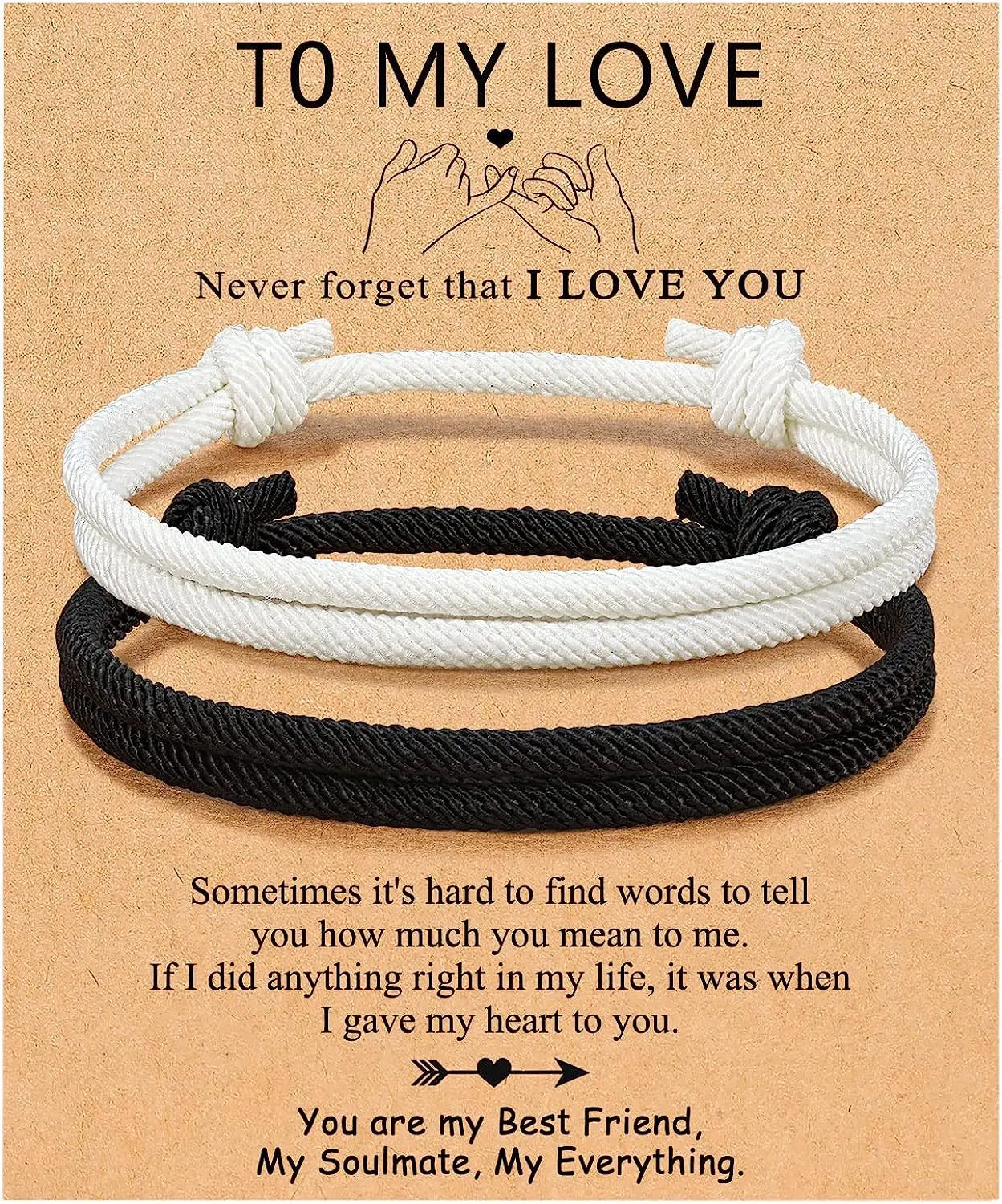 Couples Bracelets To My Men, Boyfriend, Girlfriend, My Love - Anniversary Valentines Day Birthday Christmas Gift for Him and Her