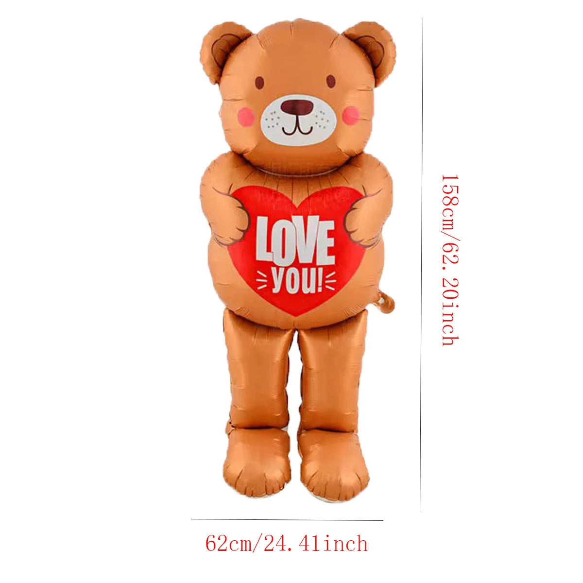 Large Valentine Stand Pedestal Kiss Me Love Heart Shape Foil Balloons Valentine's Day Wedding Decorations Engagement Decor