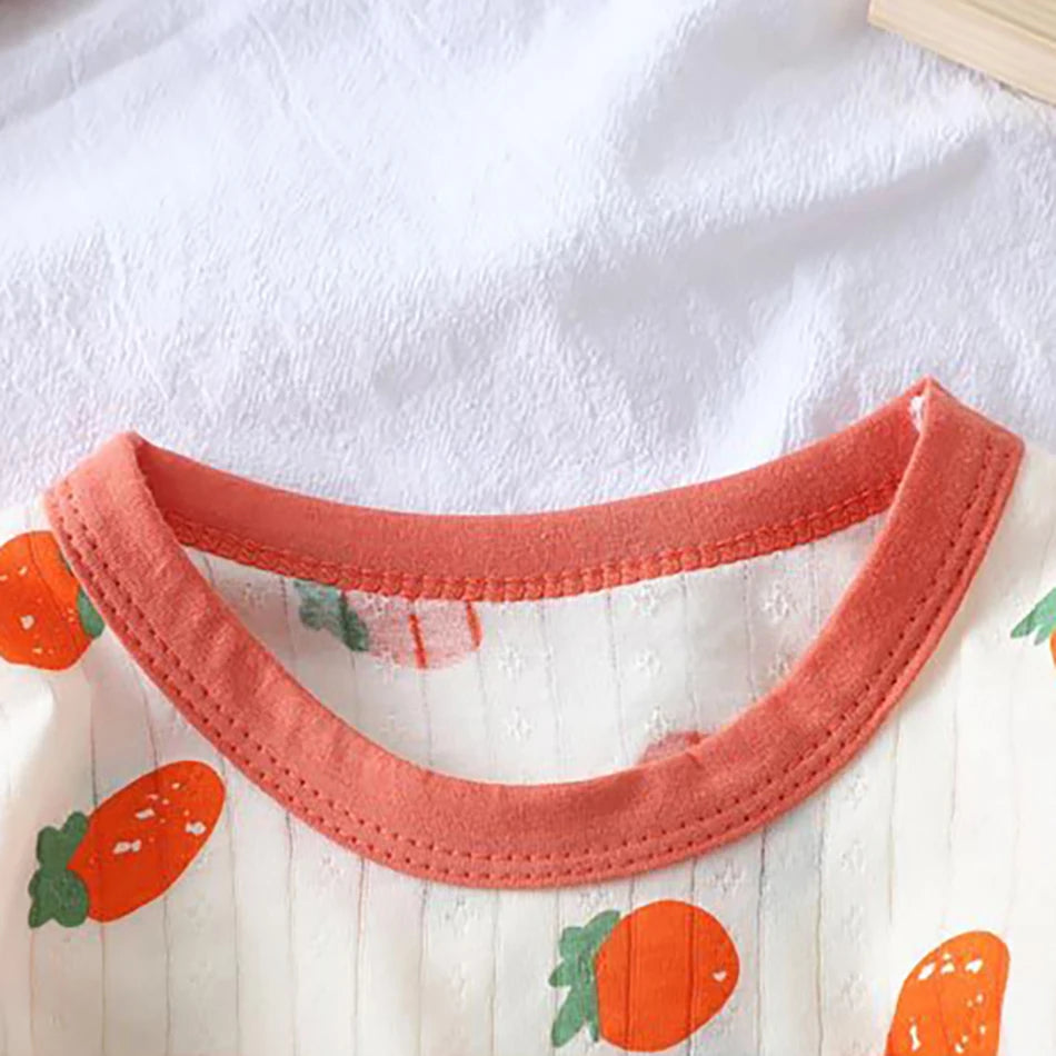 Spring Winter Kids Long Sleeve and Pants Pajamas Set Soft Breathable Baby Sleepwear Cartoon Bear AC Room Wear Boys Girls Clothes