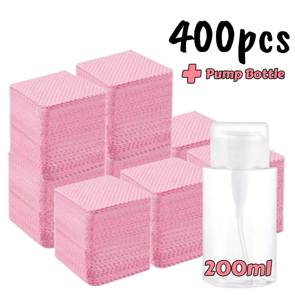 20/600pcs Lint-Free Nail Wipes Gel Cleansing Tissues Aluminum-Free Nail Polish Remover Pads for NaiArt Beauty Cleaning Care Tool
