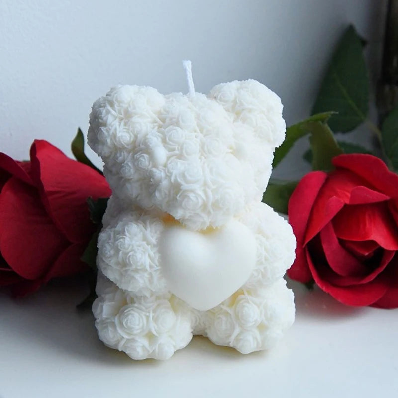 3D Bear Hug Love Silicone Candle Mold Diy Cute Bear Pet Candle Making Supplies Handmade Soap Plaster Resin Mold Home Decor Gift