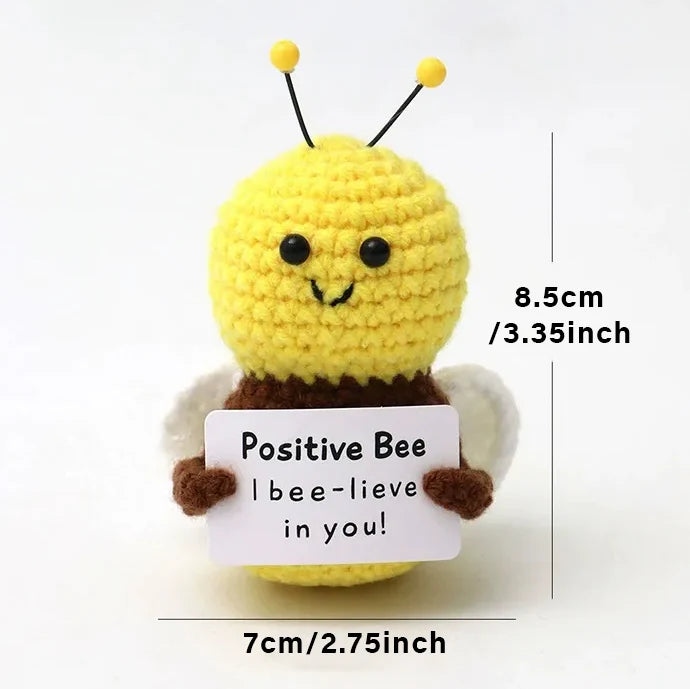 Positive Energy Crochet Doll Pocket Hug Handmade Knitted Plush Potato Plant Avocado Bee Turtle Duck Funny Emotional Support Gift
