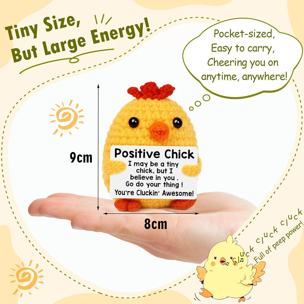Positive Energy Crochet Doll Pocket Hug Handmade Knitted Plush Potato Plant Avocado Bee Turtle Duck Funny Emotional Support Gift