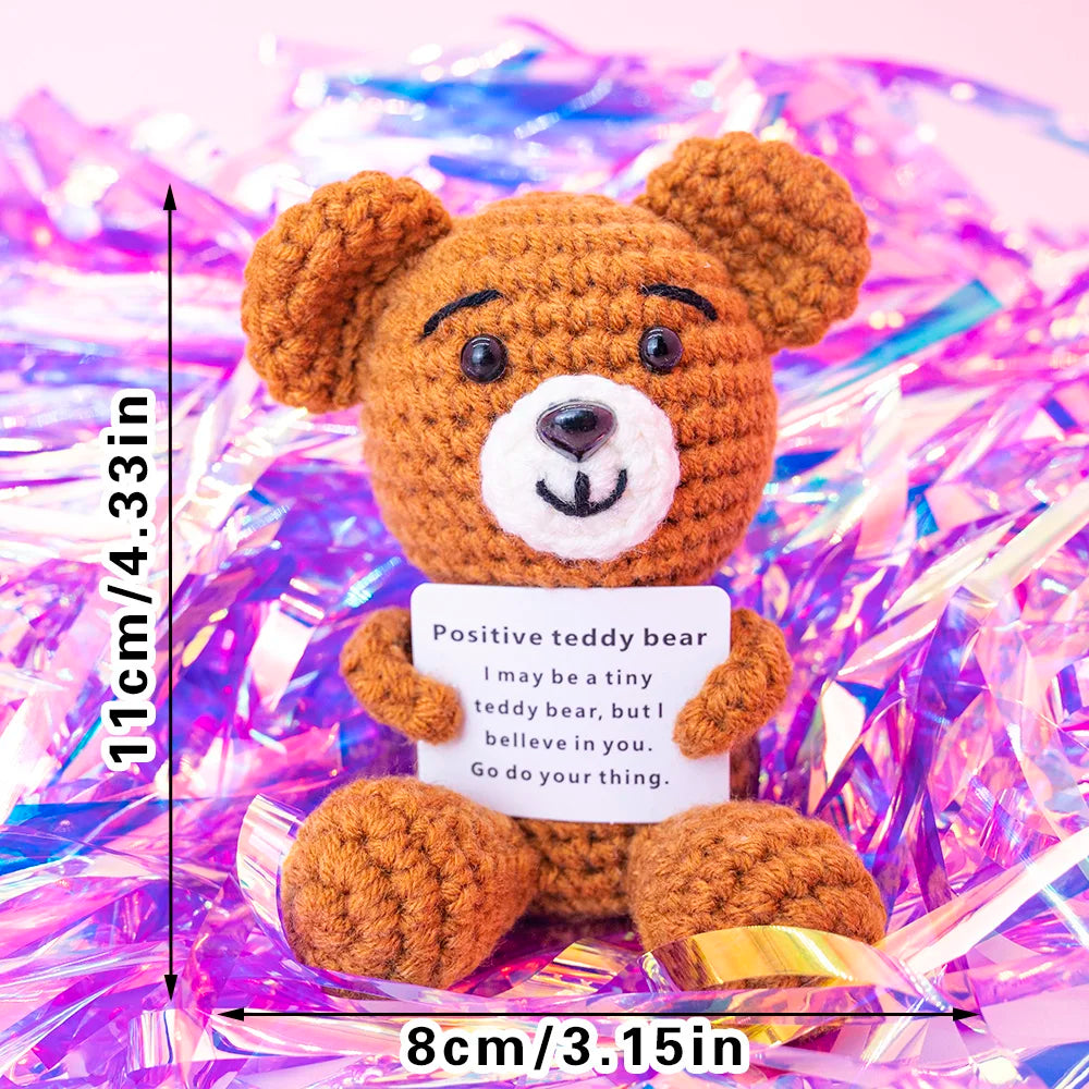 Positive Energy Crochet Doll Pocket Hug Handmade Knitted Plush Potato Plant Avocado Bee Turtle Duck Funny Emotional Support Gift