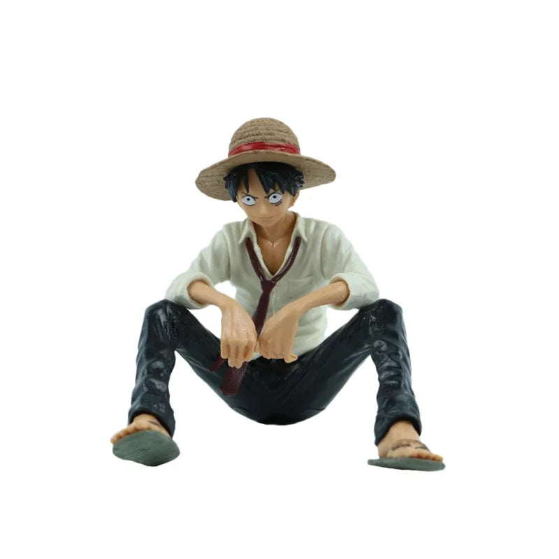 One Piece Anime Figure Toys Luffy Sitting Position Action PVC Figurine Model Collection Statue Doll Birthday Gifts For Kids