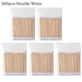 100/300/500Pcs Disposable Wood Cotton Swab Double Head Lipstick Ear Swabs Eyelash Cleaning Cotton Buds Manicure Beauty Supplies