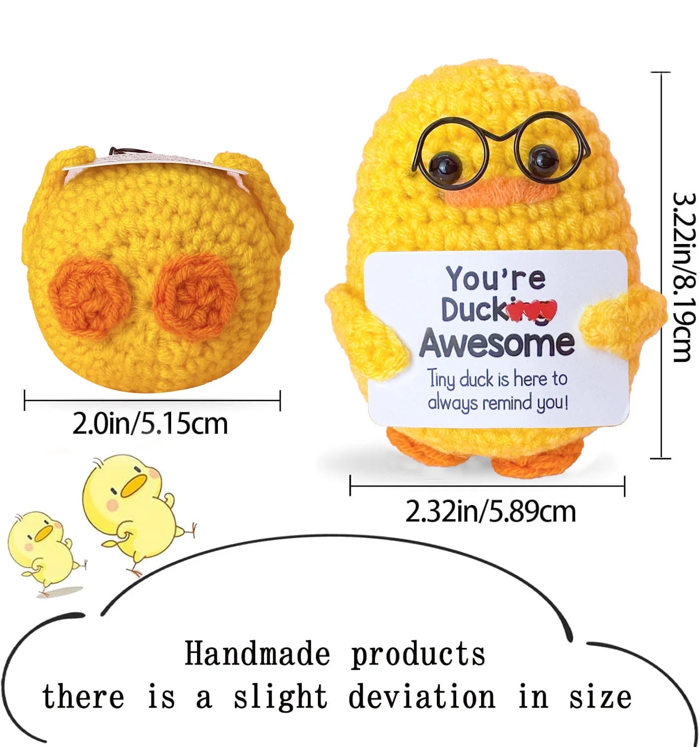 Positive Energy Crochet Doll Pocket Hug Handmade Knitted Plush Potato Plant Avocado Bee Turtle Duck Funny Emotional Support Gift