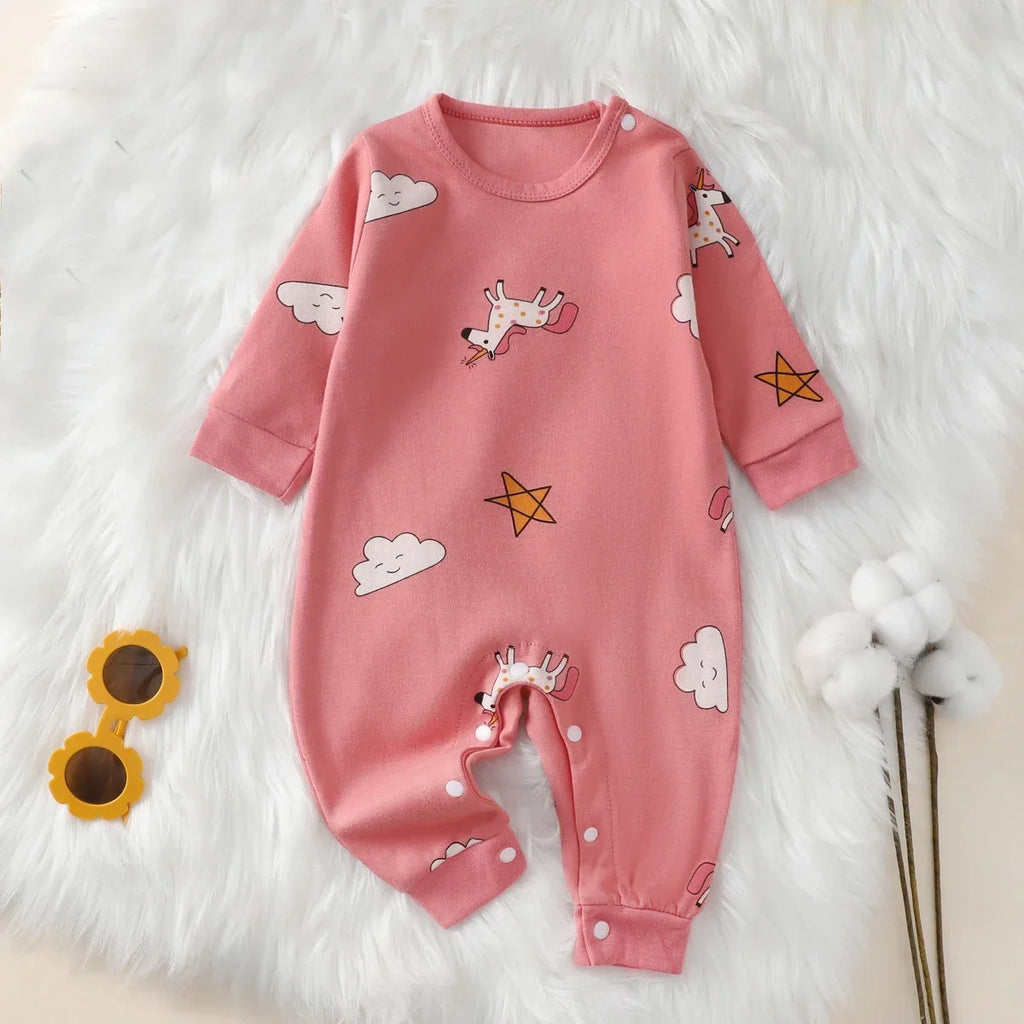 Newborn Baby Romper Autumn New 100% Cotton Girl Boy 0-18M Cute Spring Long Sleeve Soft Infant Clothes