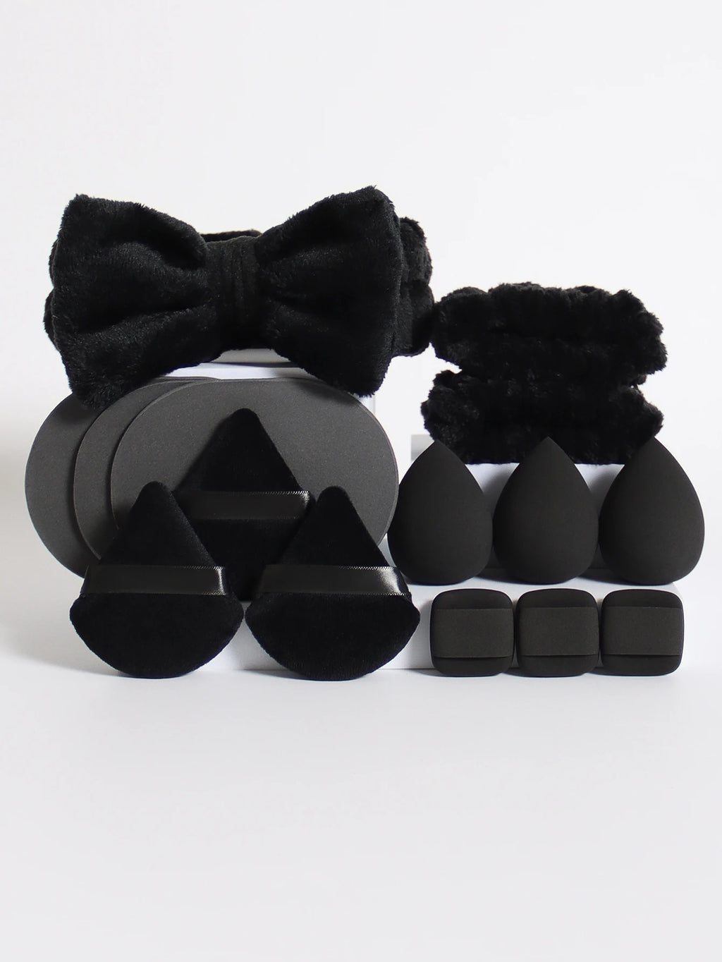 15Pcs Cosmetic Puff Makeup Sponge Blender Beauty Egg Foundation Sponges Puff Wash Face Headband Wristband Make up Accessories