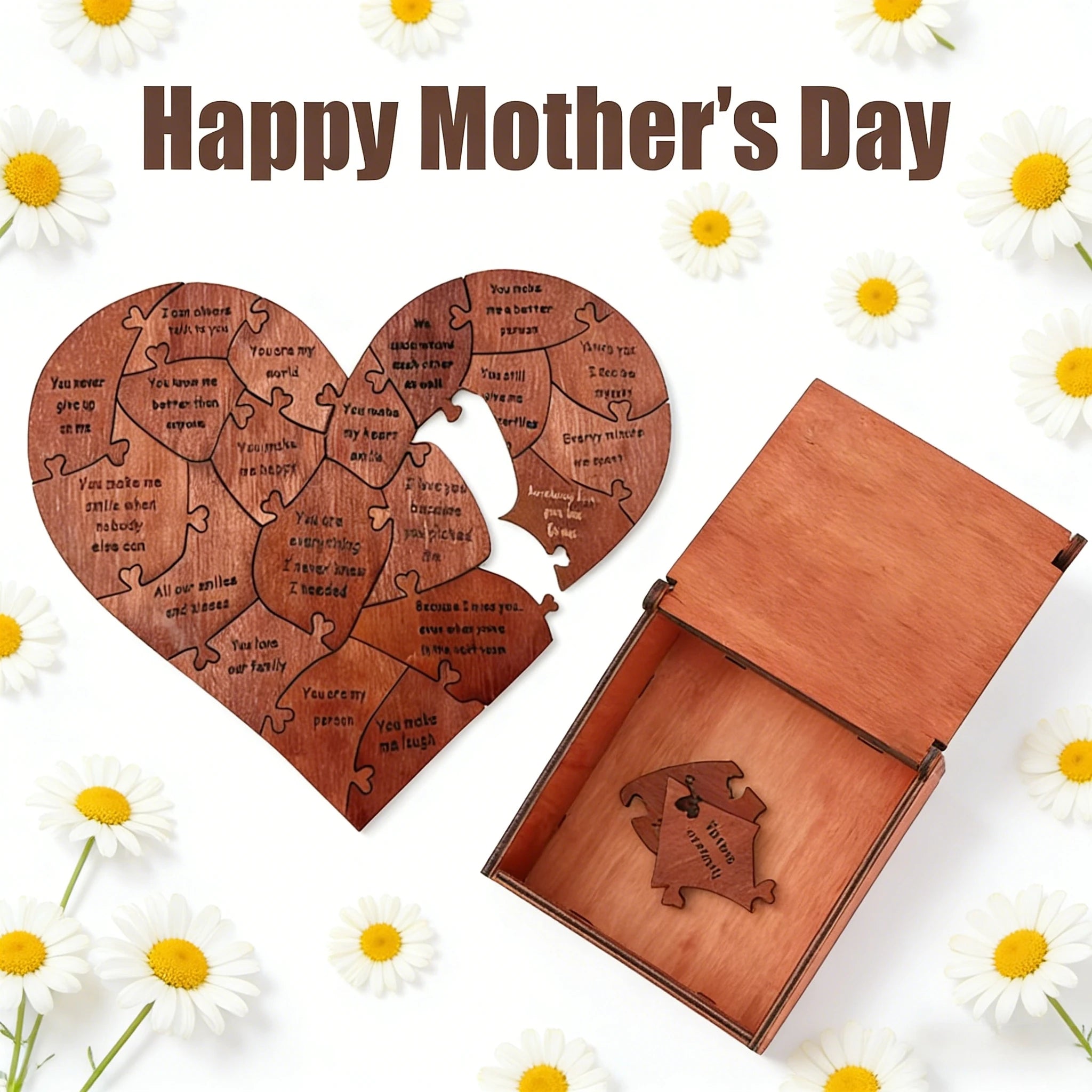 20 Reasons Why I Love You Puzzle Engraved Love Gift Home Decor Sentimental Gifts Personalized Mother's Day Valentine Day Gift