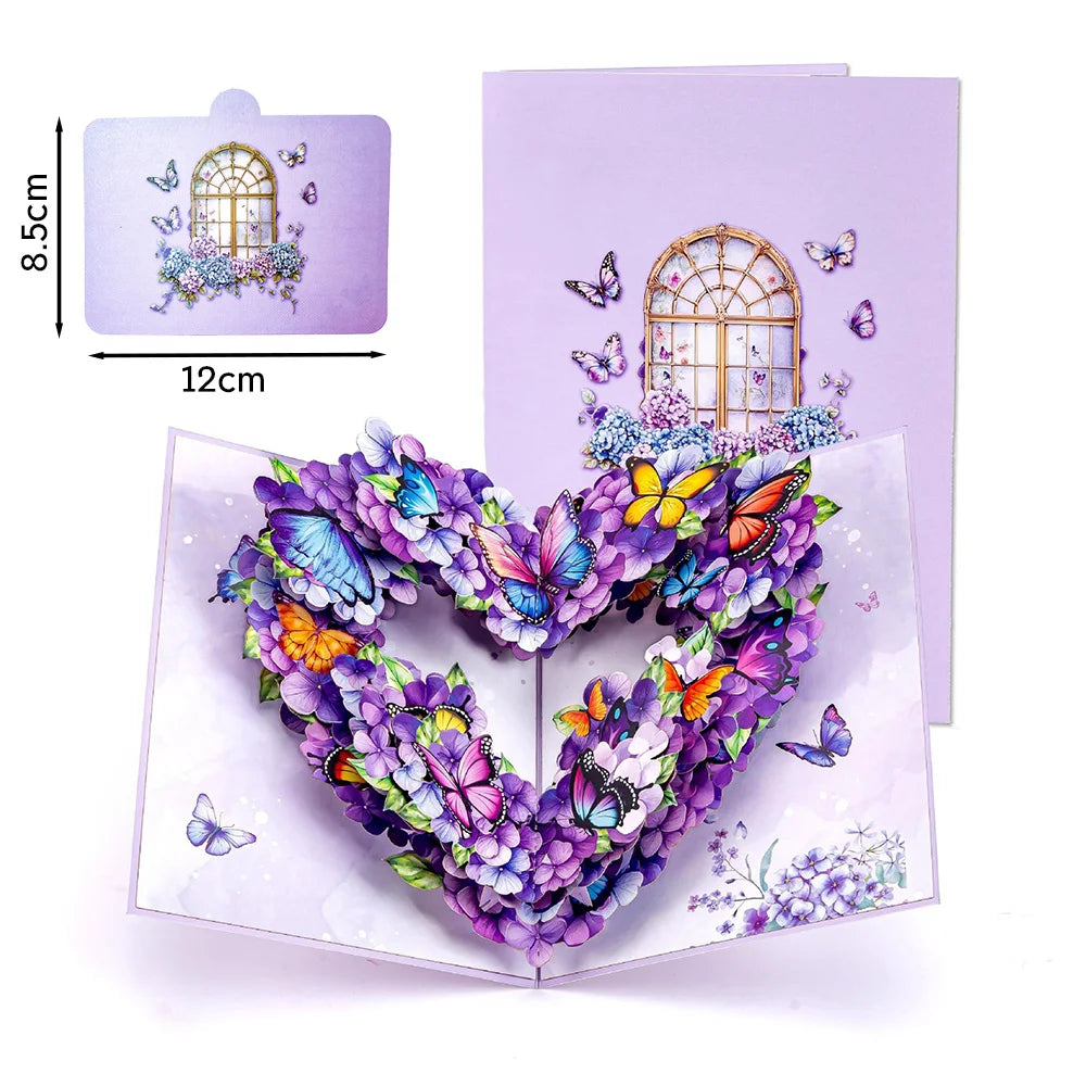 3D Pop Up Flower Greeting Cards Wedding Card Anniversary Thanksgiving Valentines Day Birthday Gift Thank You Card Handmade Cards
