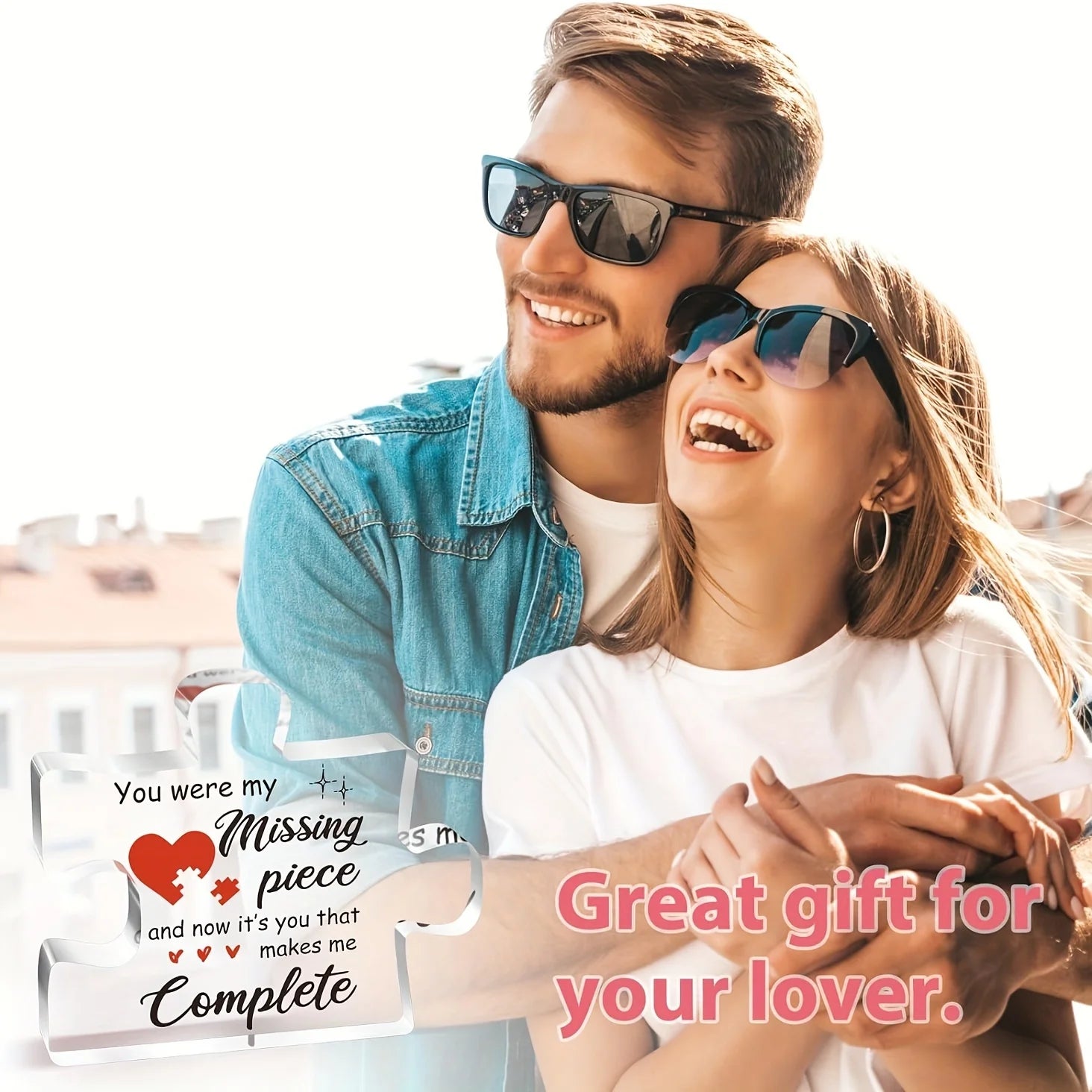 1pc,Couple Gifts, Puzzle-Shaped Acrylic Plaque, Birthday Gifts for Her, Gifts for Him, for Him, Boyfriend Gifts