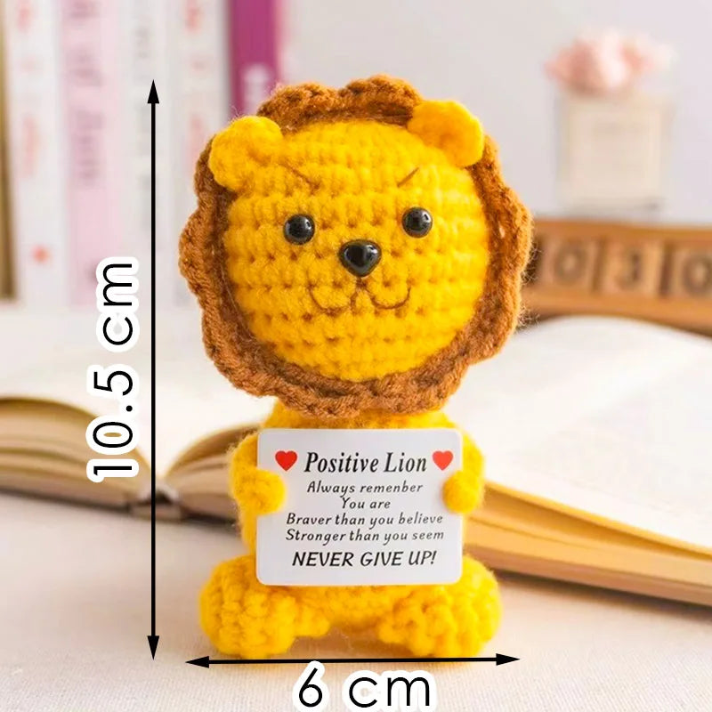 Positive Energy Crochet Doll Pocket Hug Handmade Knitted Plush Potato Plant Avocado Bee Turtle Duck Funny Emotional Support Gift