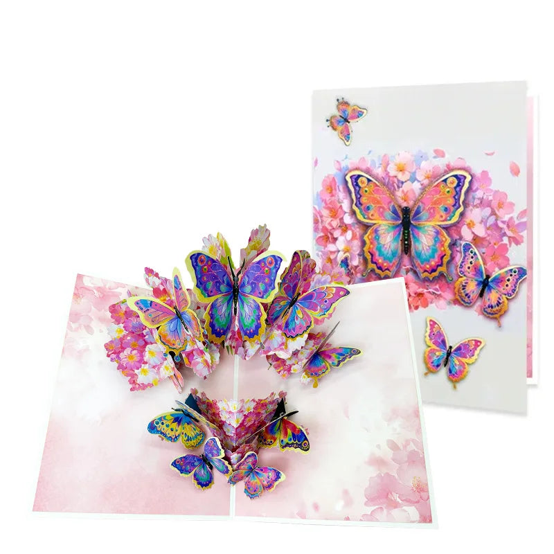 3D Pop Up Flower Greeting Cards Wedding Card Anniversary Thanksgiving Valentines Day Birthday Gift Thank You Card Handmade Cards