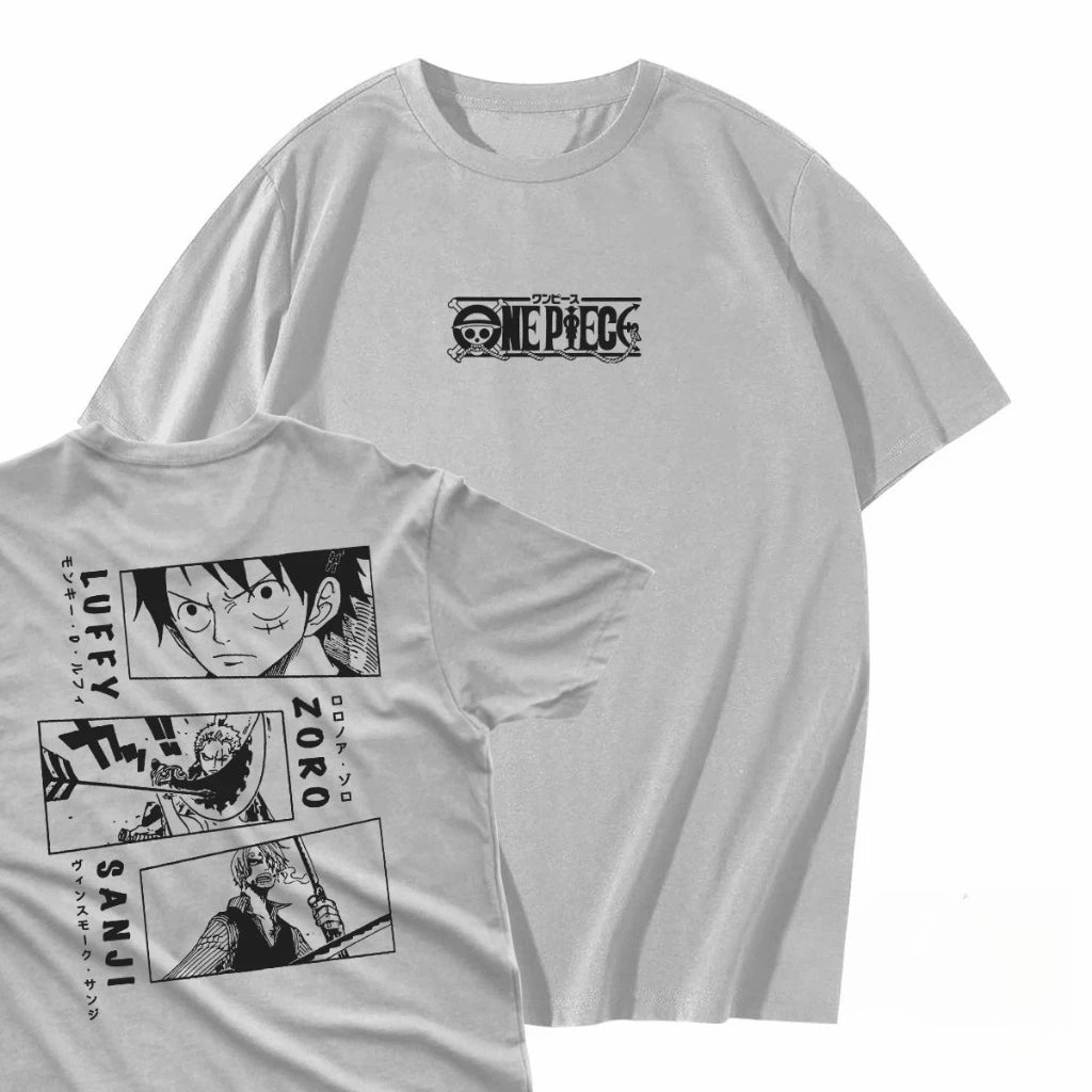 Japanese Anime ONE PIECE Summer T-shirt Casual Sports Fitness Loose Oversized Comfortable Cotton Short Sleeves for Men and Women