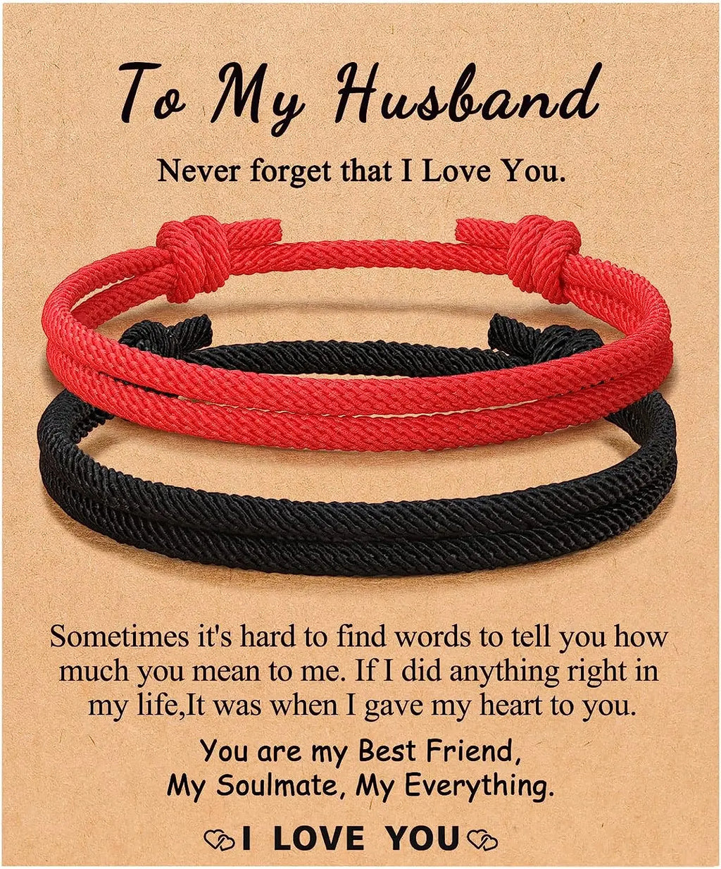 Couples Bracelets To My Men, Boyfriend, Girlfriend, My Love - Anniversary Valentines Day Birthday Christmas Gift for Him and Her