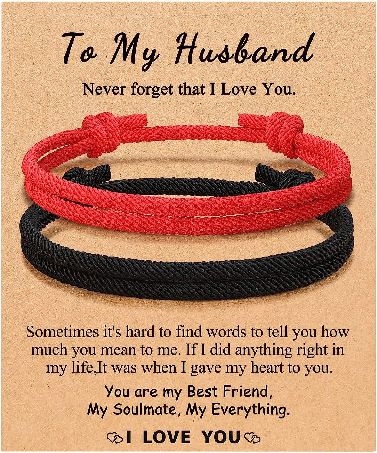 Couples Bracelets To My Men, Boyfriend, Girlfriend, My Love - Anniversary Valentines Day Birthday Christmas Gift for Him and Her