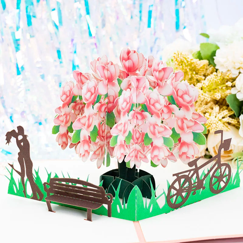 3D Pop Up Flower Greeting Cards Wedding Card Anniversary Thanksgiving Valentines Day Birthday Gift Thank You Card Handmade Cards