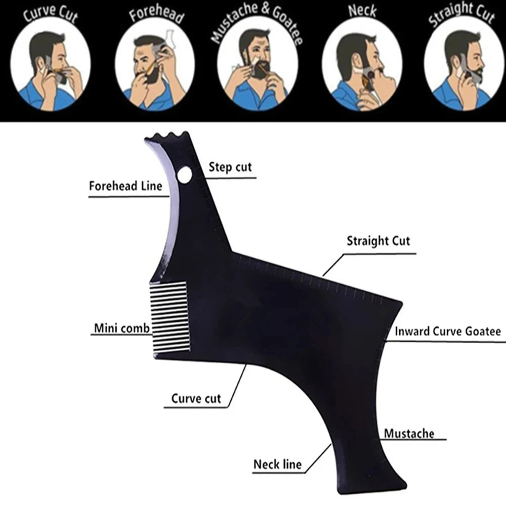 1PC Men Beard Modeling Ruler Shaping Styling Template Comb Trim Templates Ruler Beauty Tool For Hair Trimming Moustache Barber