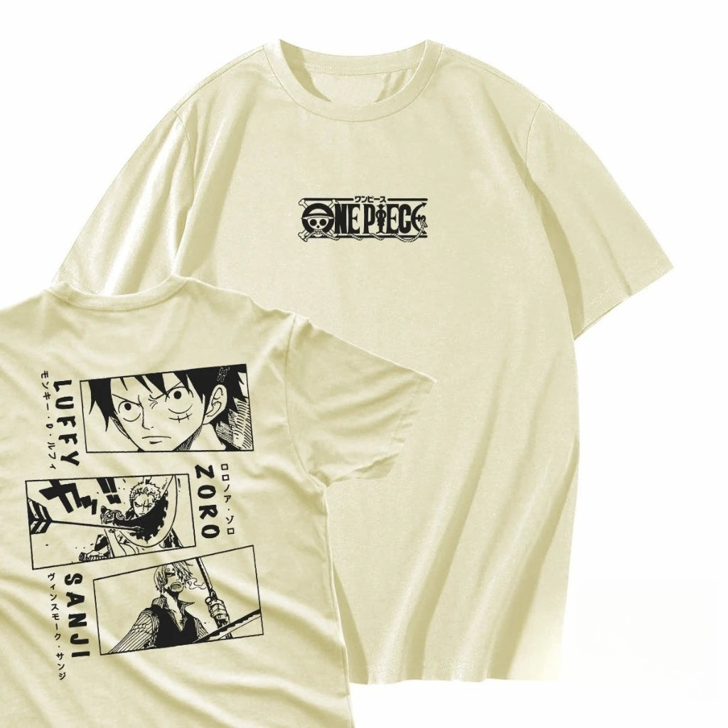 Japanese Anime ONE PIECE Summer T-shirt Casual Sports Fitness Loose Oversized Comfortable Cotton Short Sleeves for Men and Women