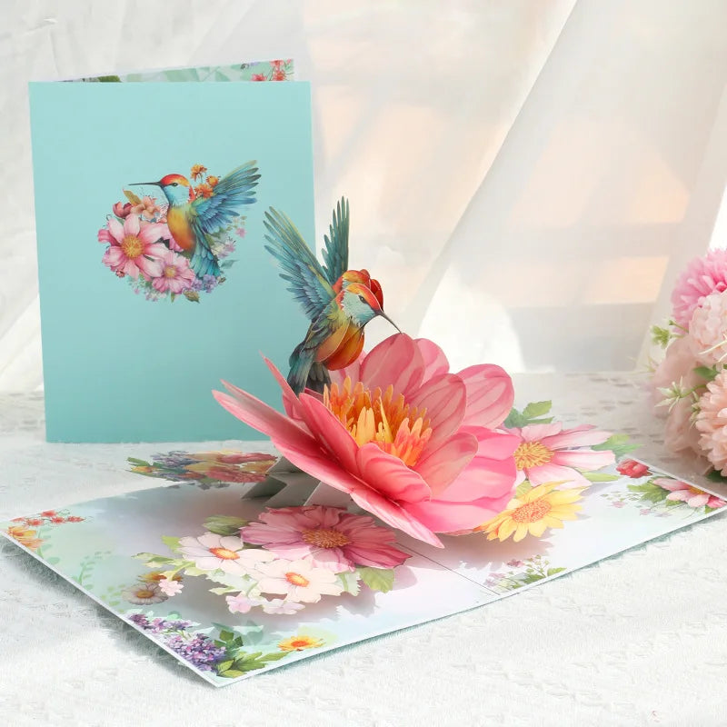 3D Pop Up Flower Greeting Cards Wedding Card Anniversary Thanksgiving Valentines Day Birthday Gift Thank You Card Handmade Cards
