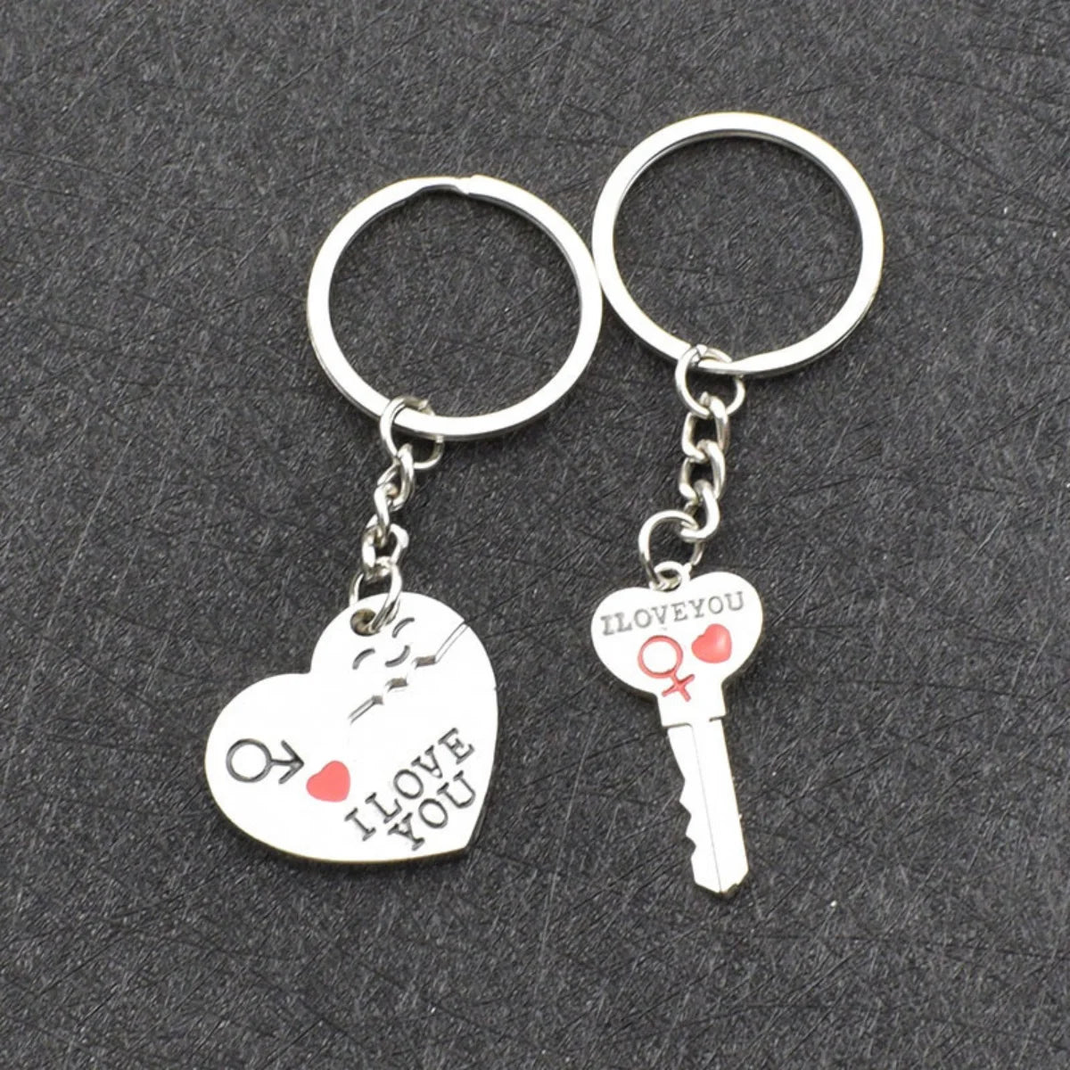 Silver Plated Lovers Gift Wedding Favors Couple My Heart Keychain Fashion Keyring Key Fob Creative Key Chain