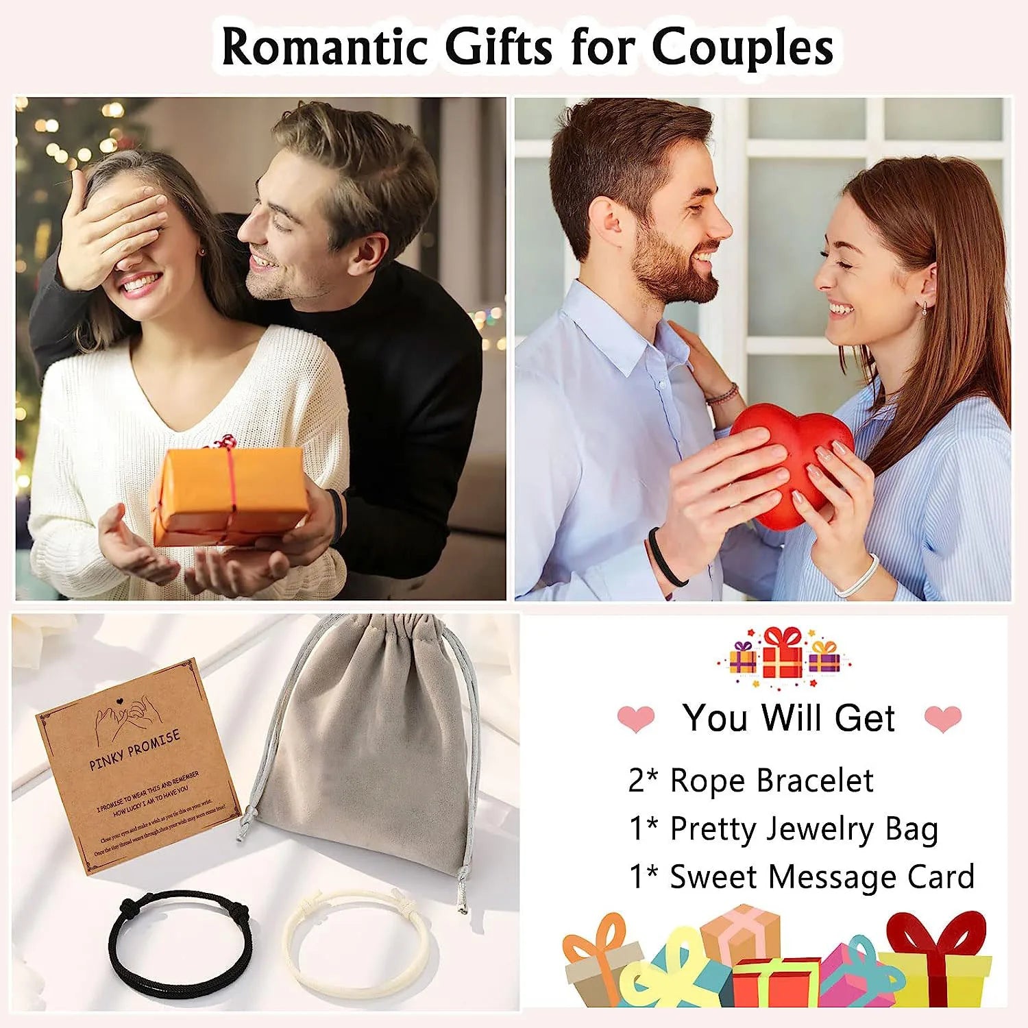 Couples Bracelets To My Men, Boyfriend, Girlfriend, My Love - Anniversary Valentines Day Birthday Christmas Gift for Him and Her