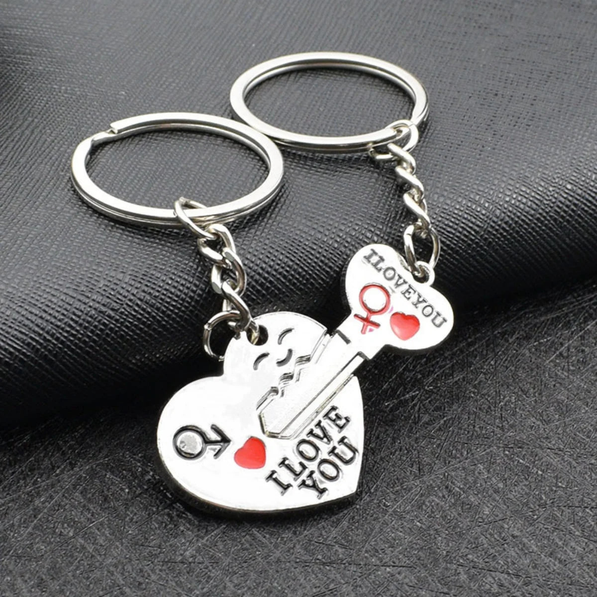 Silver Plated Lovers Gift Wedding Favors Couple My Heart Keychain Fashion Keyring Key Fob Creative Key Chain