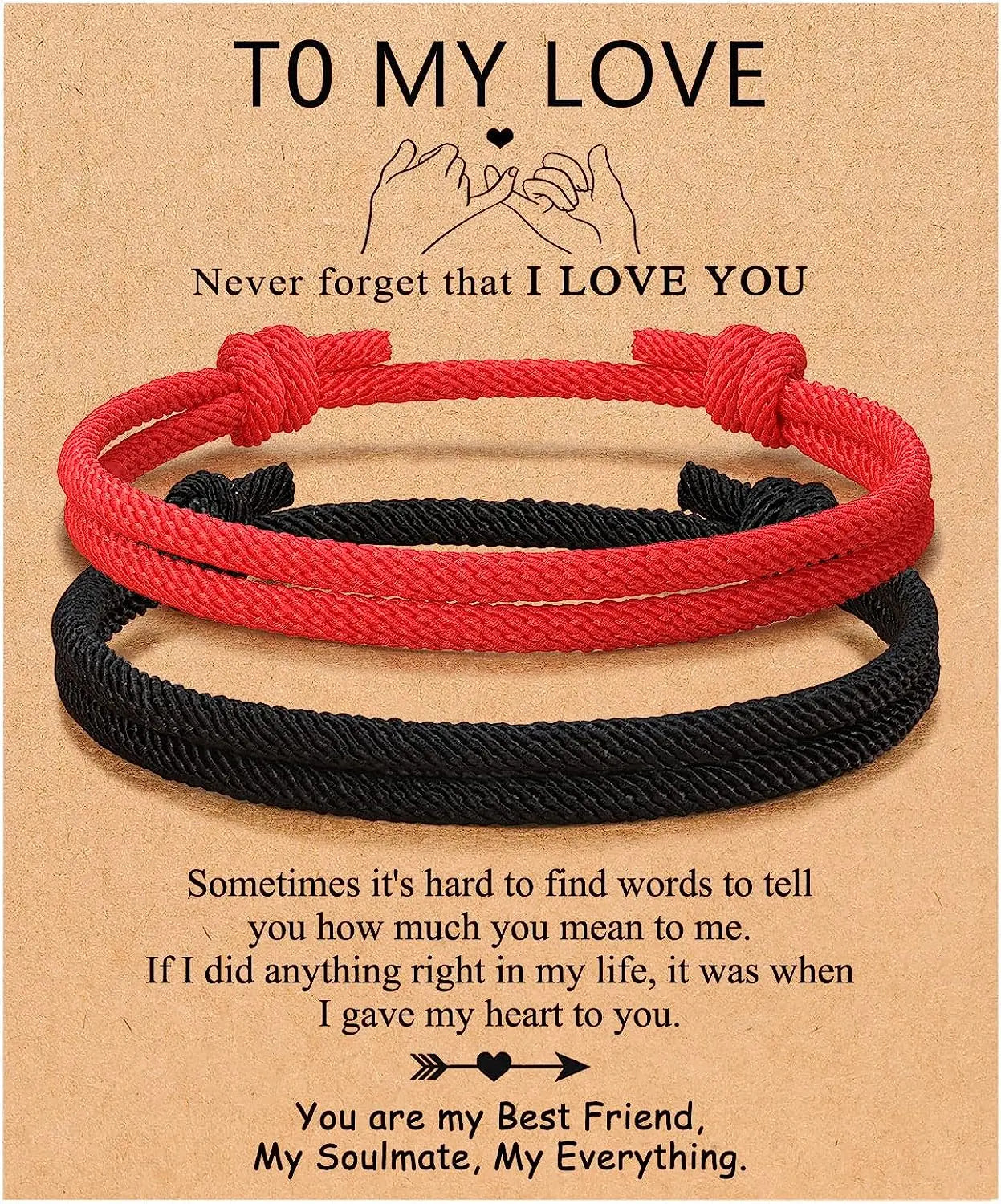 Couples Bracelets To My Men, Boyfriend, Girlfriend, My Love - Anniversary Valentines Day Birthday Christmas Gift for Him and Her