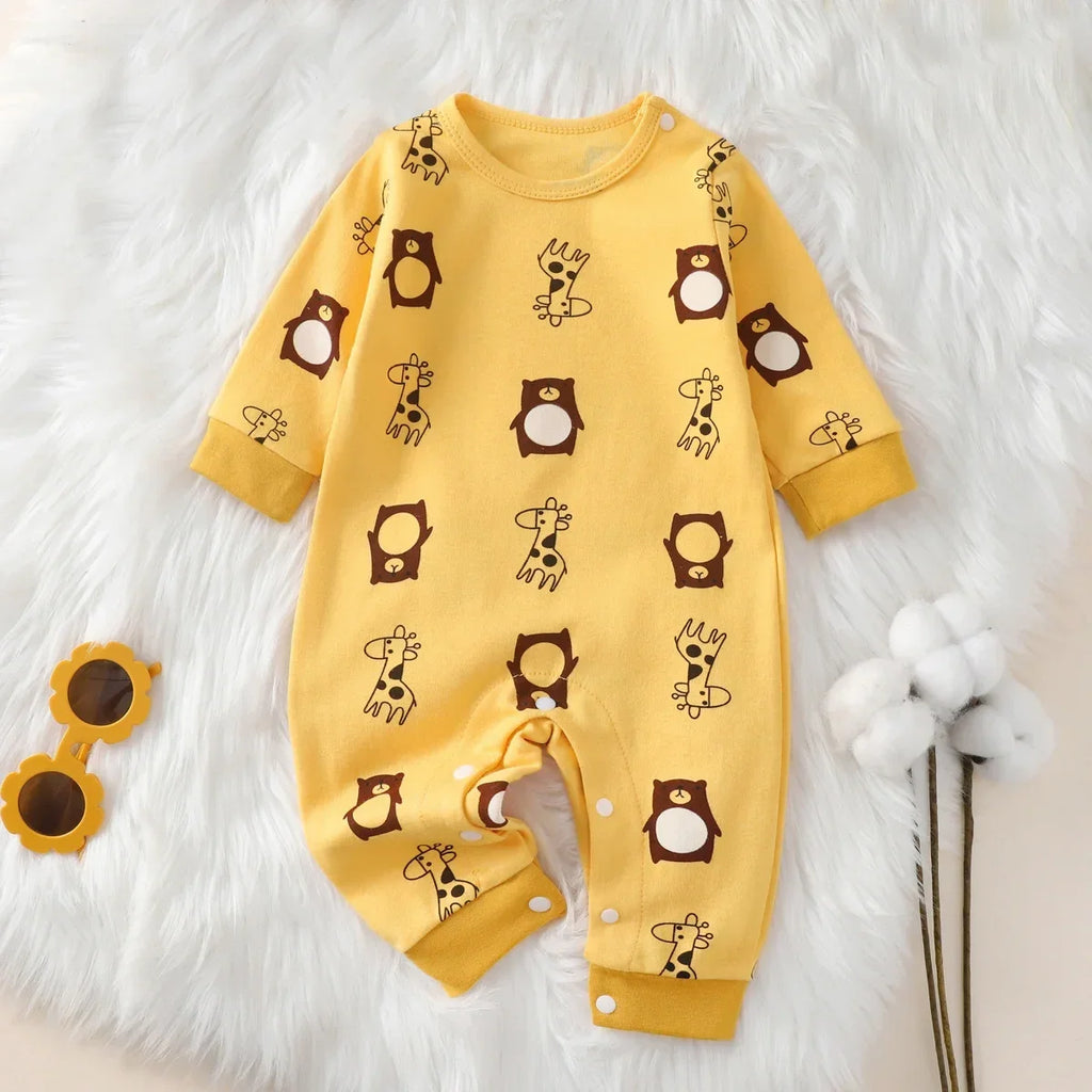 Newborn Baby Romper Autumn New 100% Cotton Girl Boy 0-18M Cute Spring Long Sleeve Soft Infant Clothes
