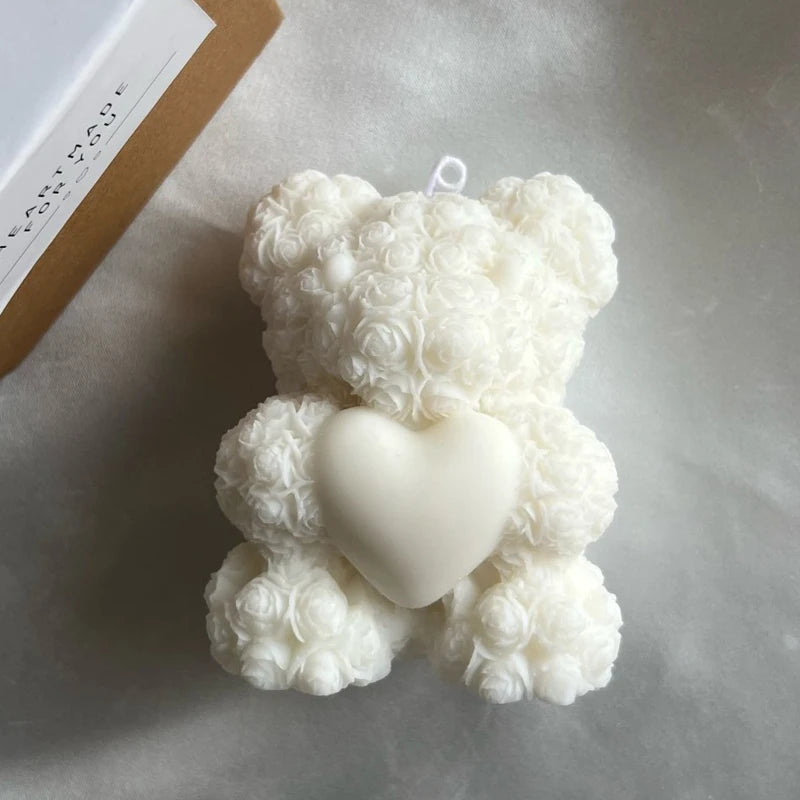 3D Bear Hug Love Silicone Candle Mold Diy Cute Bear Pet Candle Making Supplies Handmade Soap Plaster Resin Mold Home Decor Gift