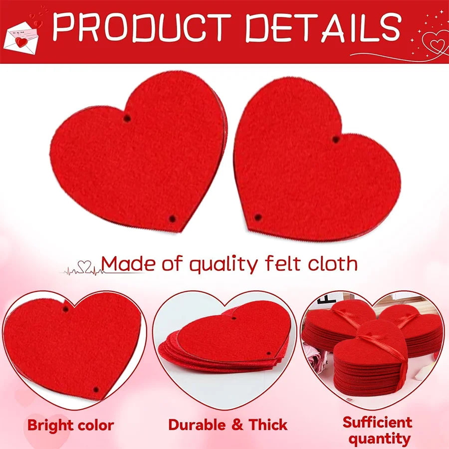 1-8Pack 3M Red Hearts Garland DIY Valentines Day Hanging String Garland Day Wedding Anniversary Proposal Party Decorations