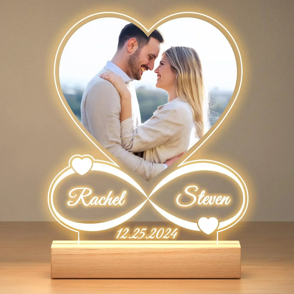 Personalized Valentine's Day gifts for boyfriend Customized gift Acrylic Picture Frame With LED Light Anniversary Romantic Gifts