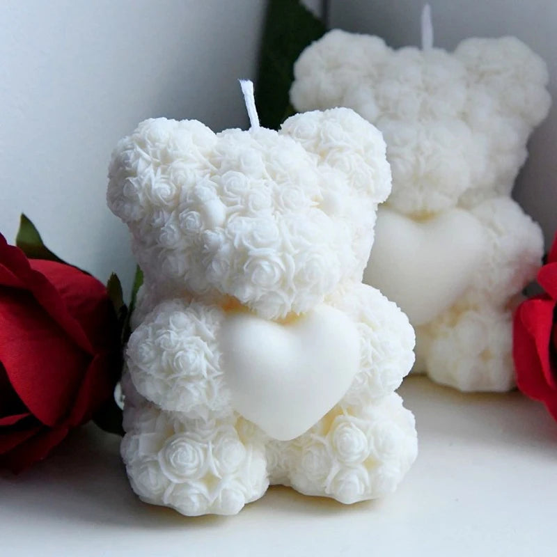 3D Bear Hug Love Silicone Candle Mold Diy Cute Bear Pet Candle Making Supplies Handmade Soap Plaster Resin Mold Home Decor Gift