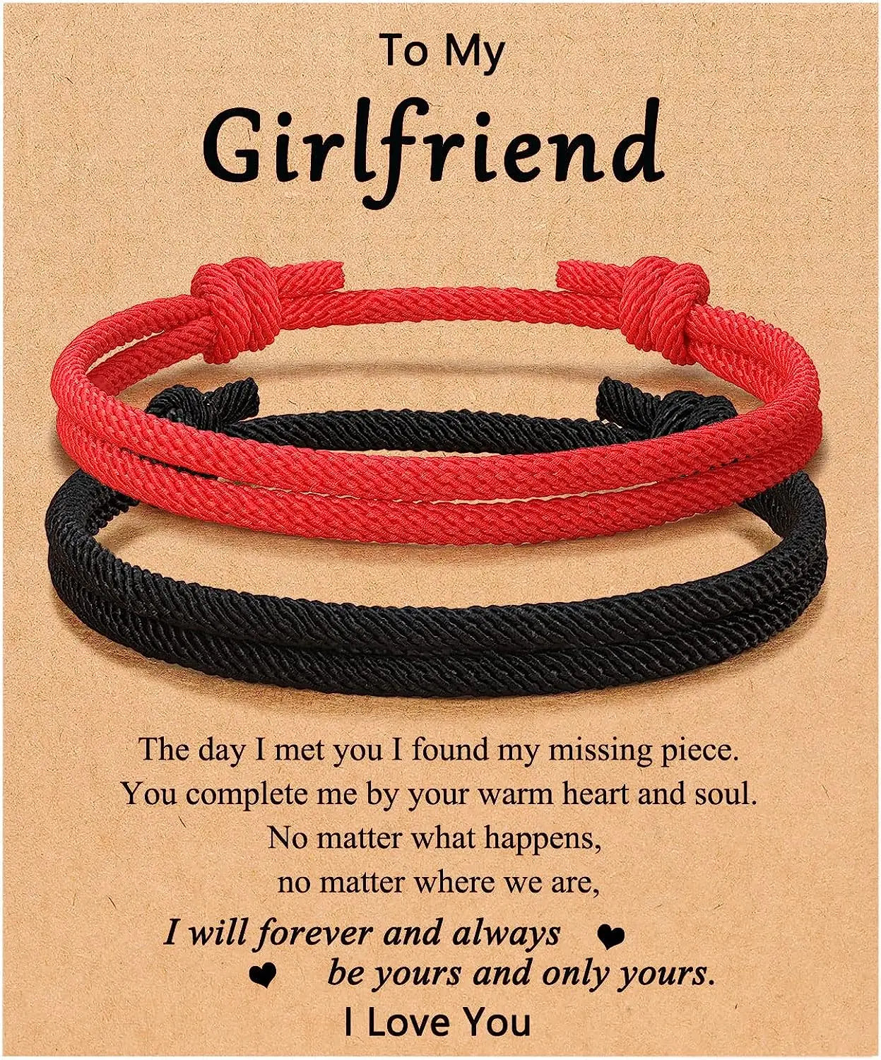 Couples Bracelets To My Men, Boyfriend, Girlfriend, My Love - Anniversary Valentines Day Birthday Christmas Gift for Him and Her