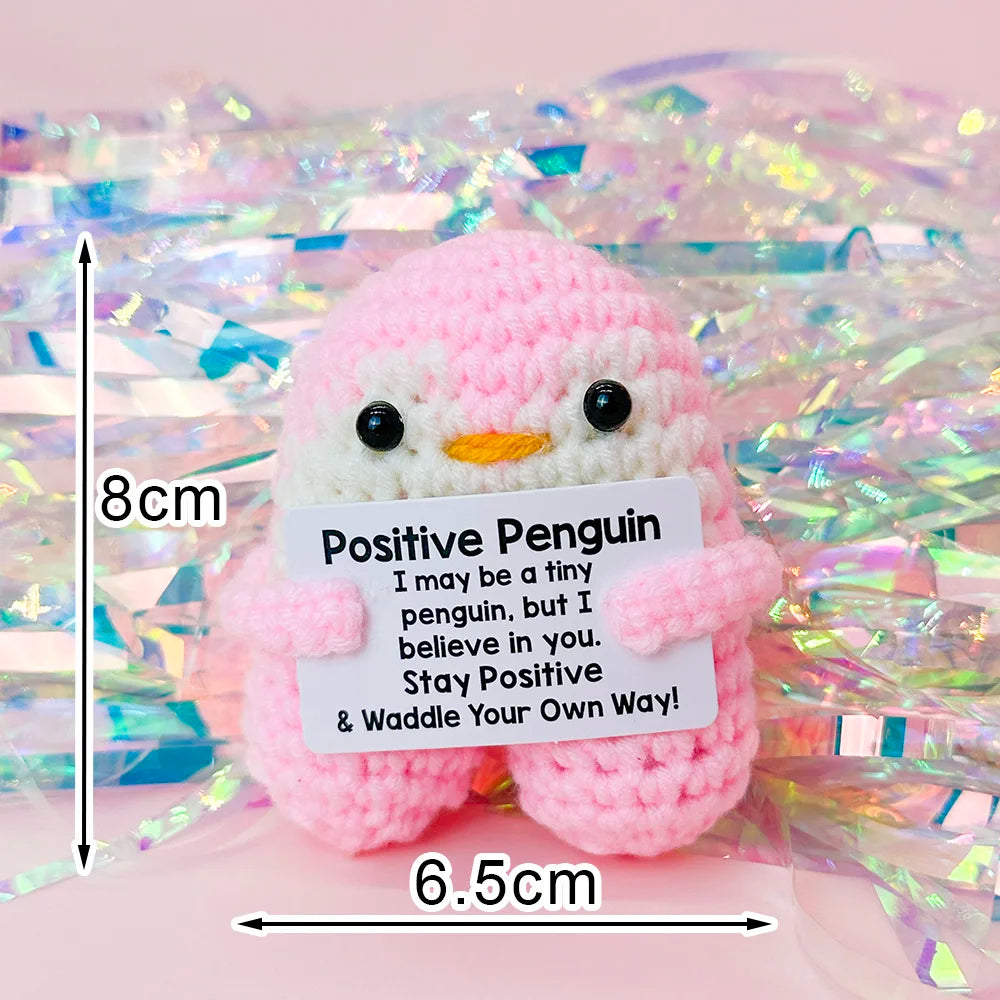 Positive Energy Crochet Doll Pocket Hug Handmade Knitted Plush Potato Plant Avocado Bee Turtle Duck Funny Emotional Support Gift