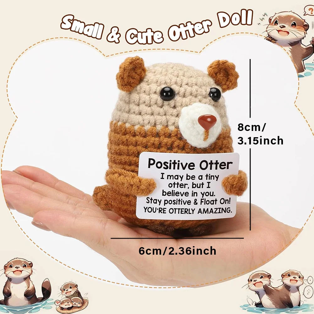 Positive Energy Crochet Doll Pocket Hug Handmade Knitted Plush Potato Plant Avocado Bee Turtle Duck Funny Emotional Support Gift