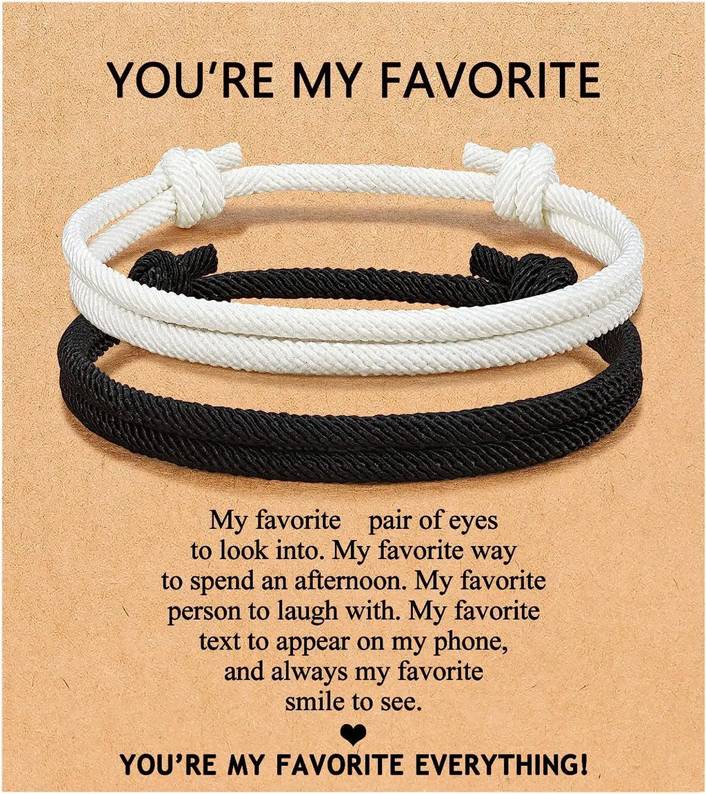 Couples Bracelets To My Men, Boyfriend, Girlfriend, My Love - Anniversary Valentines Day Birthday Christmas Gift for Him and Her