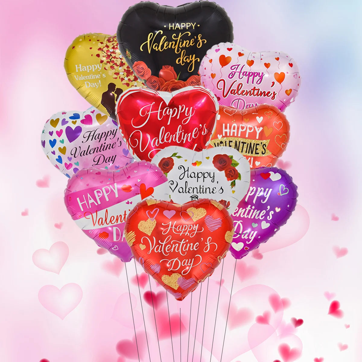 Large Valentine Stand Pedestal Kiss Me Love Heart Shape Foil Balloons Valentine's Day Wedding Decorations Engagement Decor