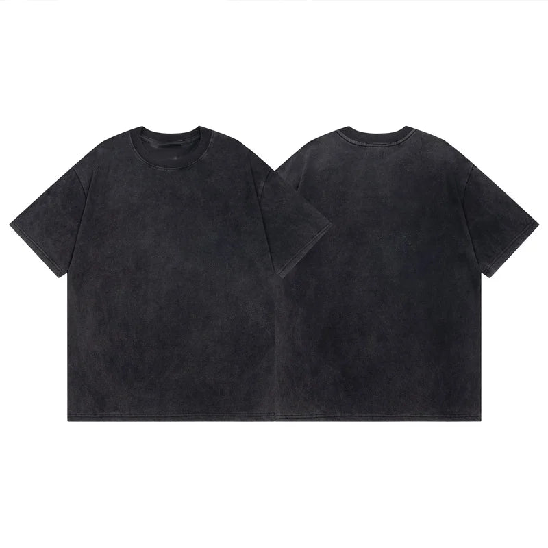 Unisex Oversized Anime Washed T-shirt Men One Piece Streetwear Women Short Sleeved Graphic Tee Summer Harajuku Casual Top HipHop