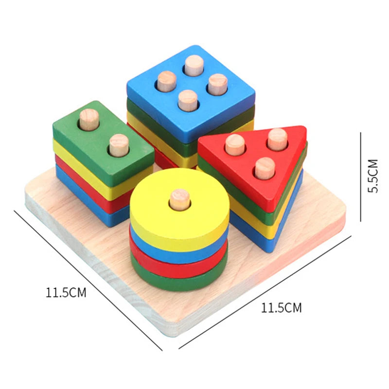 Montessori Baby Toys Kids 3D Wooden Puzzles Early Learning Baby Games Toys Educational Wooden Toys For Children Birthday Gifts