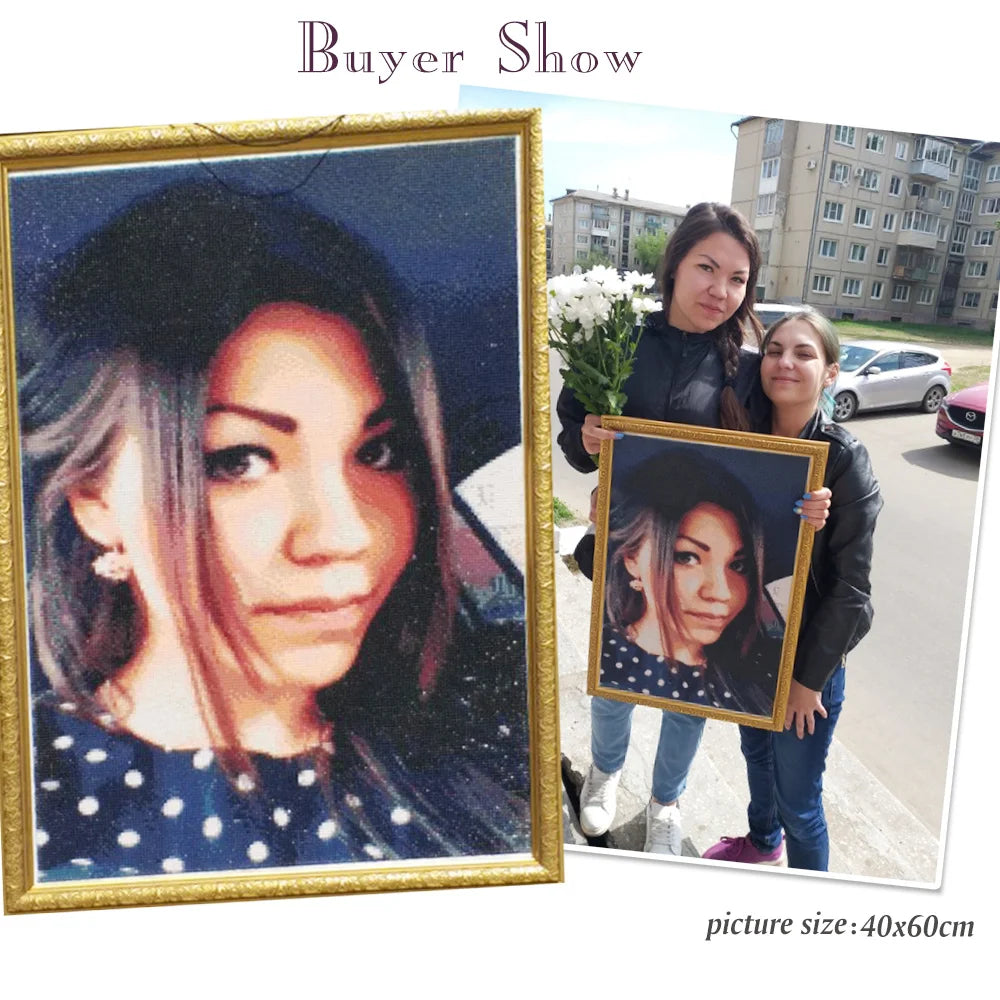 HUACAN Customizable Diamond Mosaic With Your Own Photo Diamond Painting Full Square Round Decoration Living Room Holiday Gifts