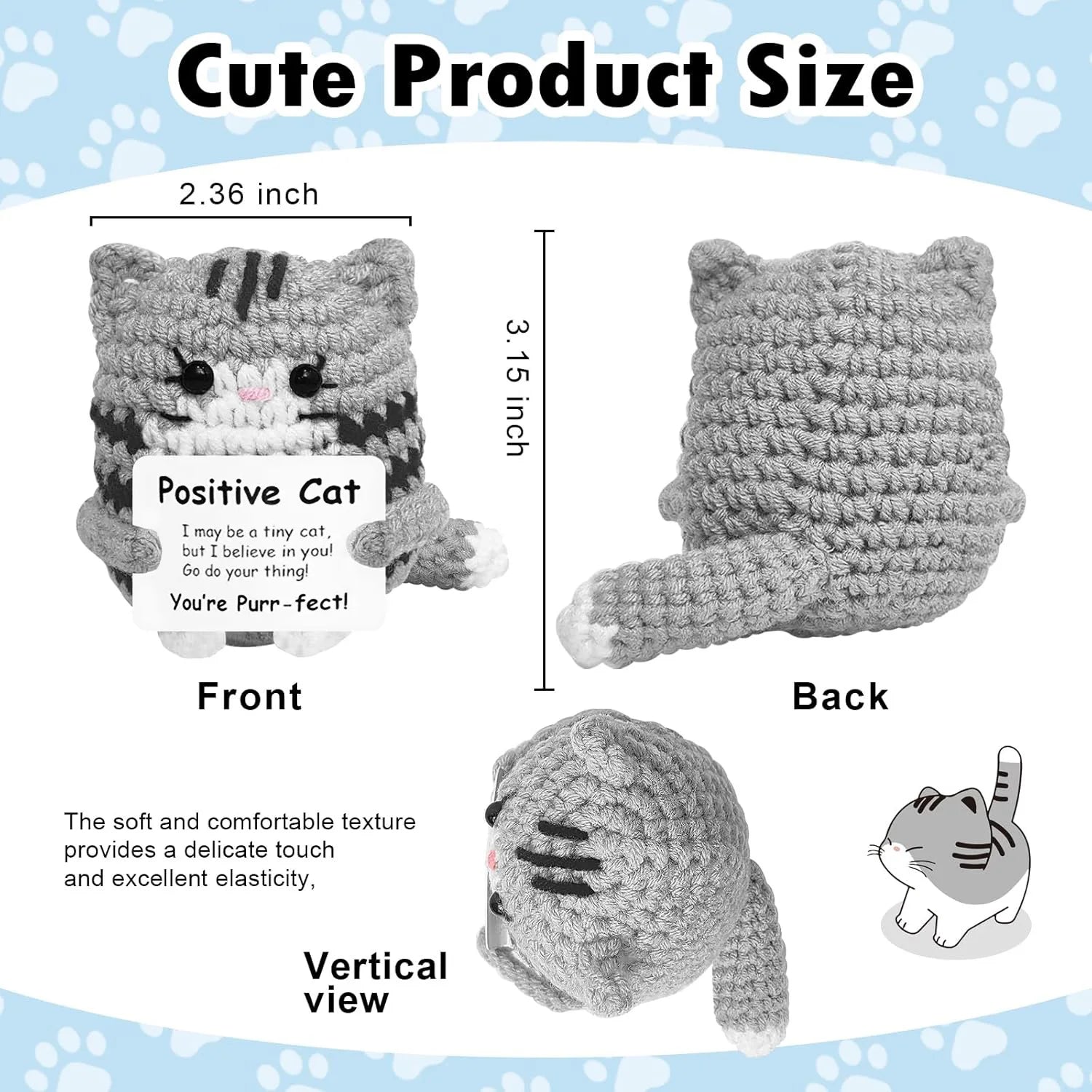 Positive Energy Crochet Doll Pocket Hug Handmade Knitted Plush Potato Plant Avocado Bee Turtle Duck Funny Emotional Support Gift