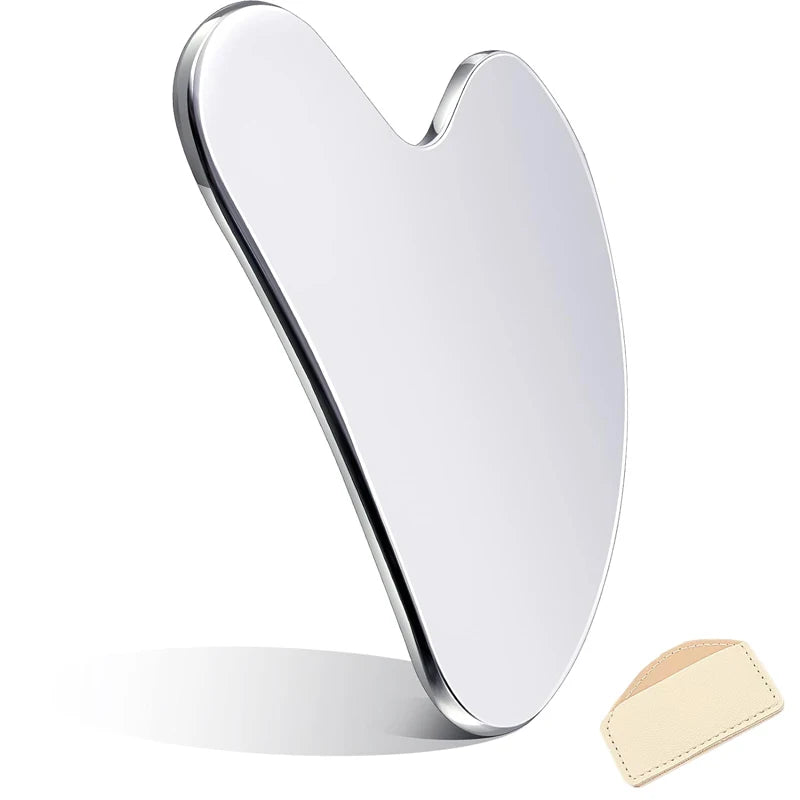Facial Massage Scraper Stainless Steel Beauty Scraper Face Lift Law Full-Body Dolphin Heart Scraper Holster